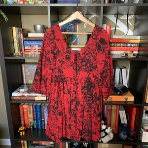 Red & Black Print Dress - Minkpink